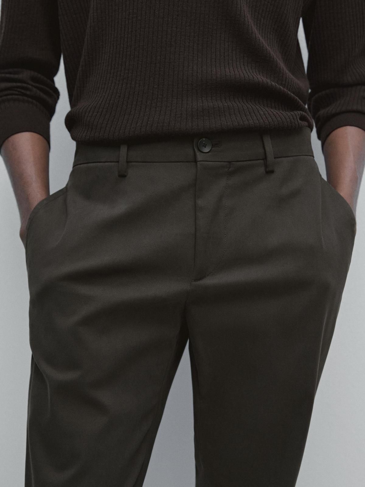 마시모두띠 슬림핏 테크니컬 코튼블렌드 슬랙스 팬츠 0036/006 GREYISH GREEN - 상세 이미지 4