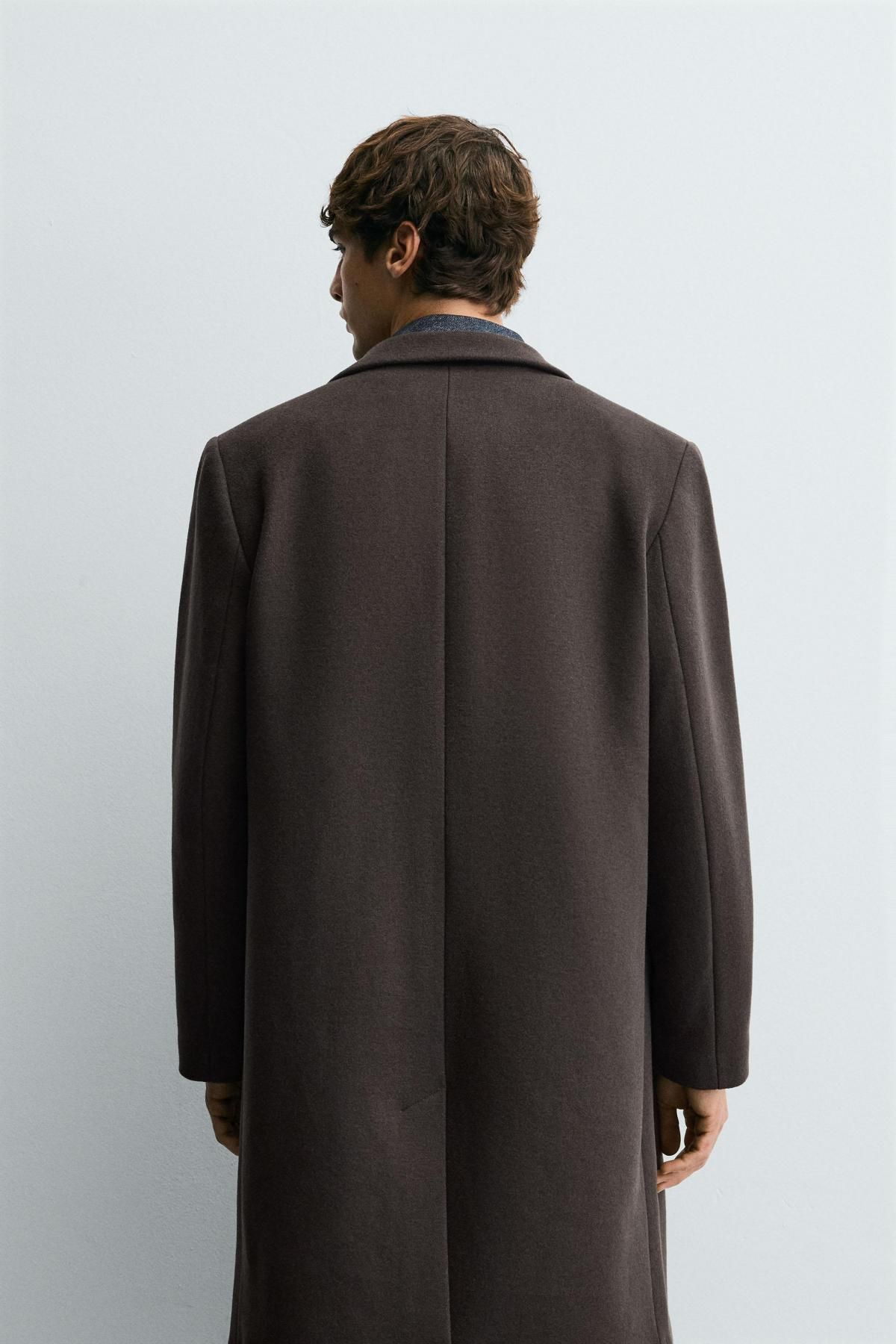 자라 클래식 싱글 울 혼방 코트 2949/310 BROWN - 상세 이미지 4