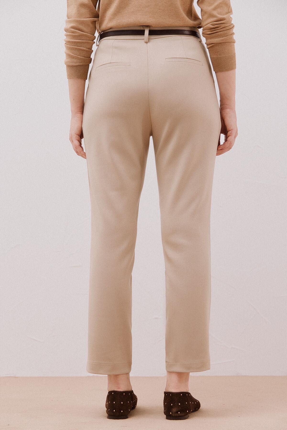 꼬르떼피엘 벨트 베이직 여성 슬랙스 팬츠 6142019 ESTAMPADO MARRON - 상세 이미지 4