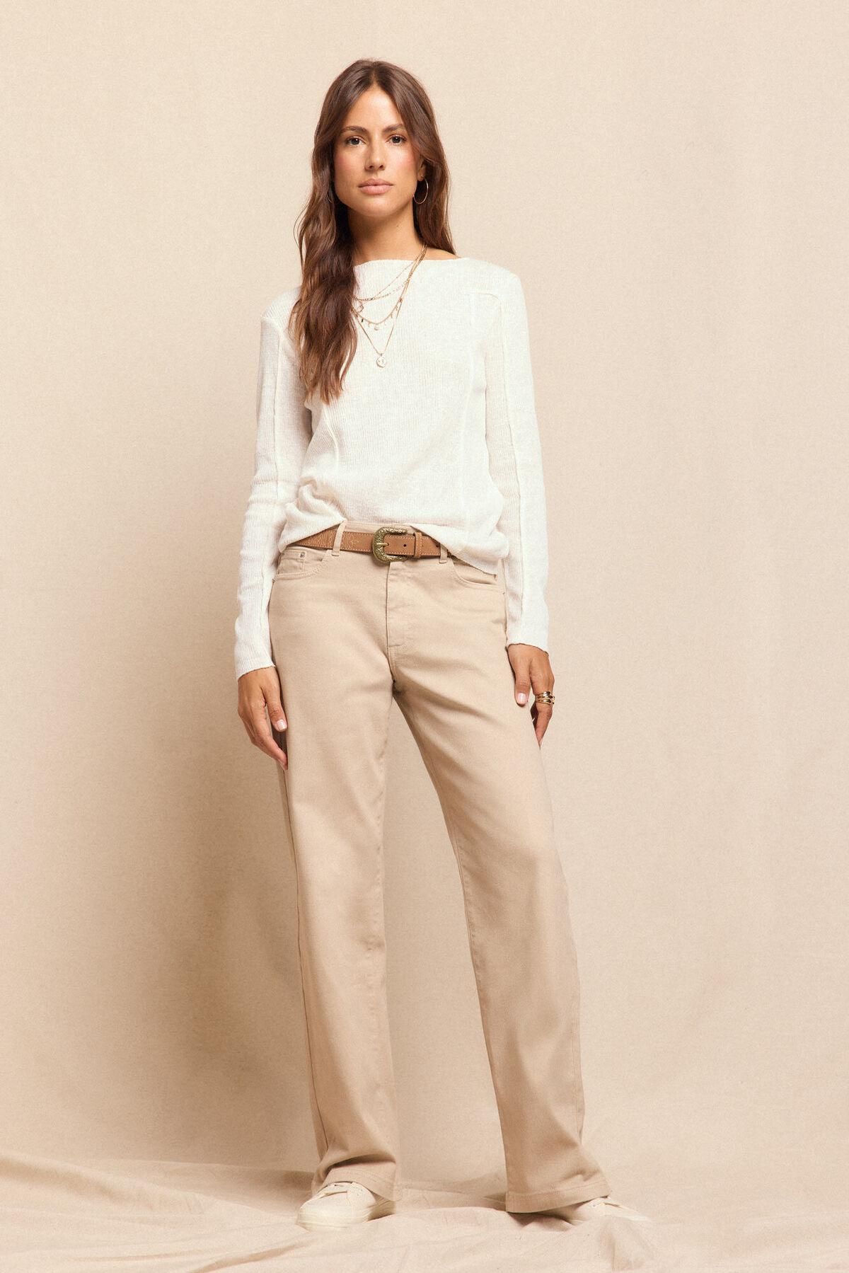 슬로우러브 컴포트 베이지 부츠컷 슬림핏 데님 팬츠 5942229 MARFIL - 상세 이미지 3