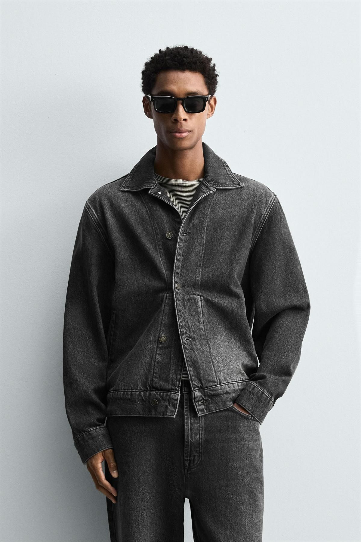자라 블랙 워시드 데님 오버셔츠 3991/387 CHARCOAL - 상세 이미지 3