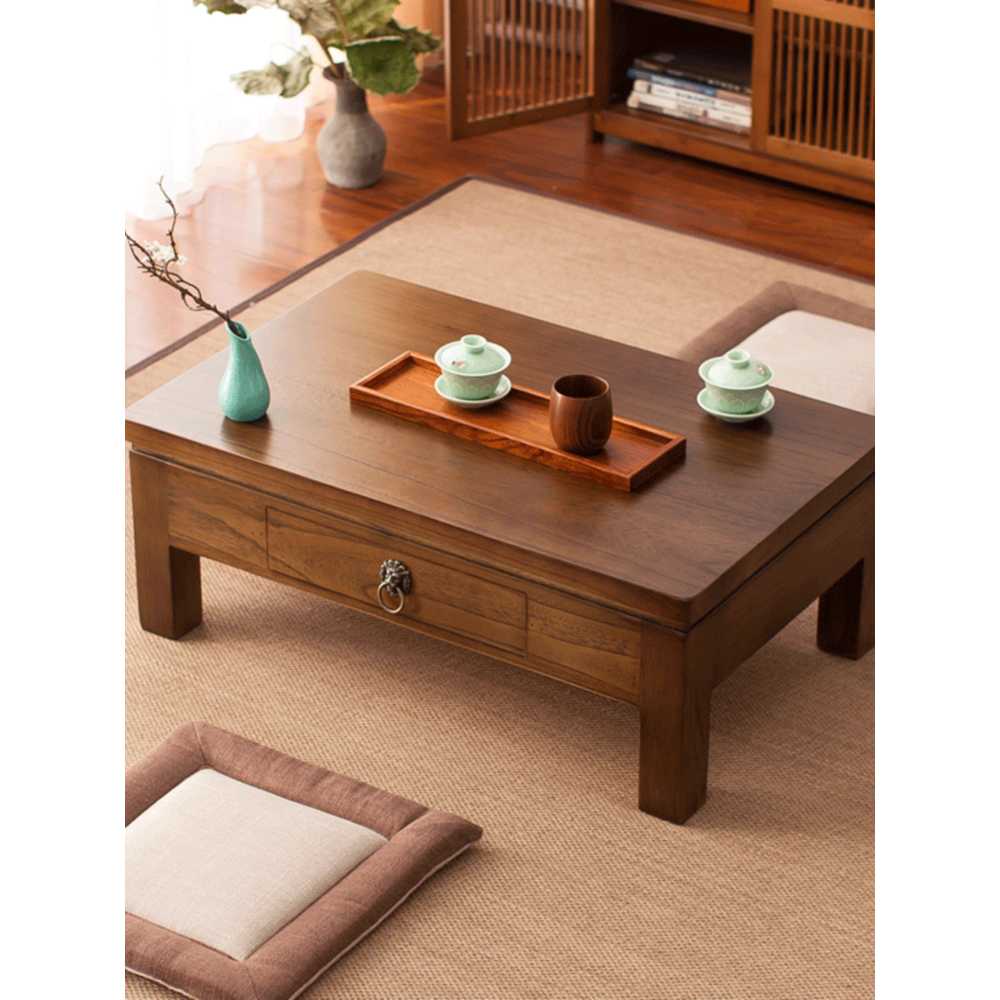 원목 다과상 전통 서랍 찻상 인테리어 소품 디더 50x40x30cm 월넛 - 상세 이미지 5