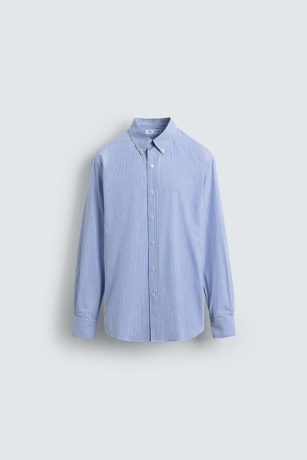 자라 스트라이프 레귤러핏 코튼 긴팔 셔츠 7545/713 STRIPED - 메인 이미지