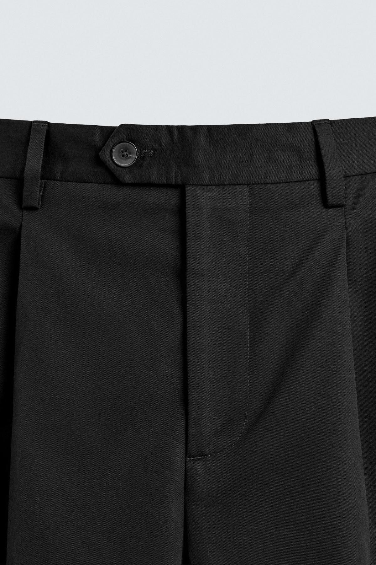 자라 테크니컬 플리츠 수트 팬츠 6393/700 BLACK 이미지 8
