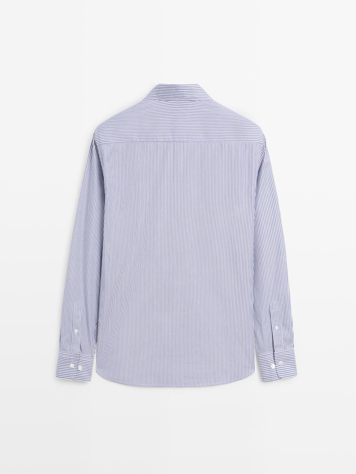 마시모두띠 스트라이프 레귤러핏 포플린 긴팔 셔츠 1721/288 NAVY BLUE - 상세 이미지 5