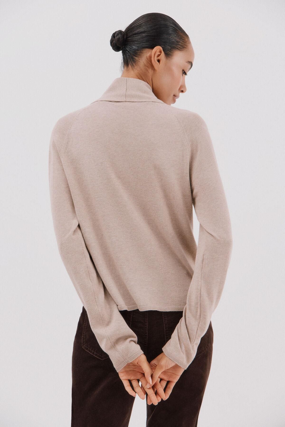 꼬르떼피엘 메탈 장식 브이넥 스카프 니트 탑 6212646 BEIGE - 상세 이미지 5