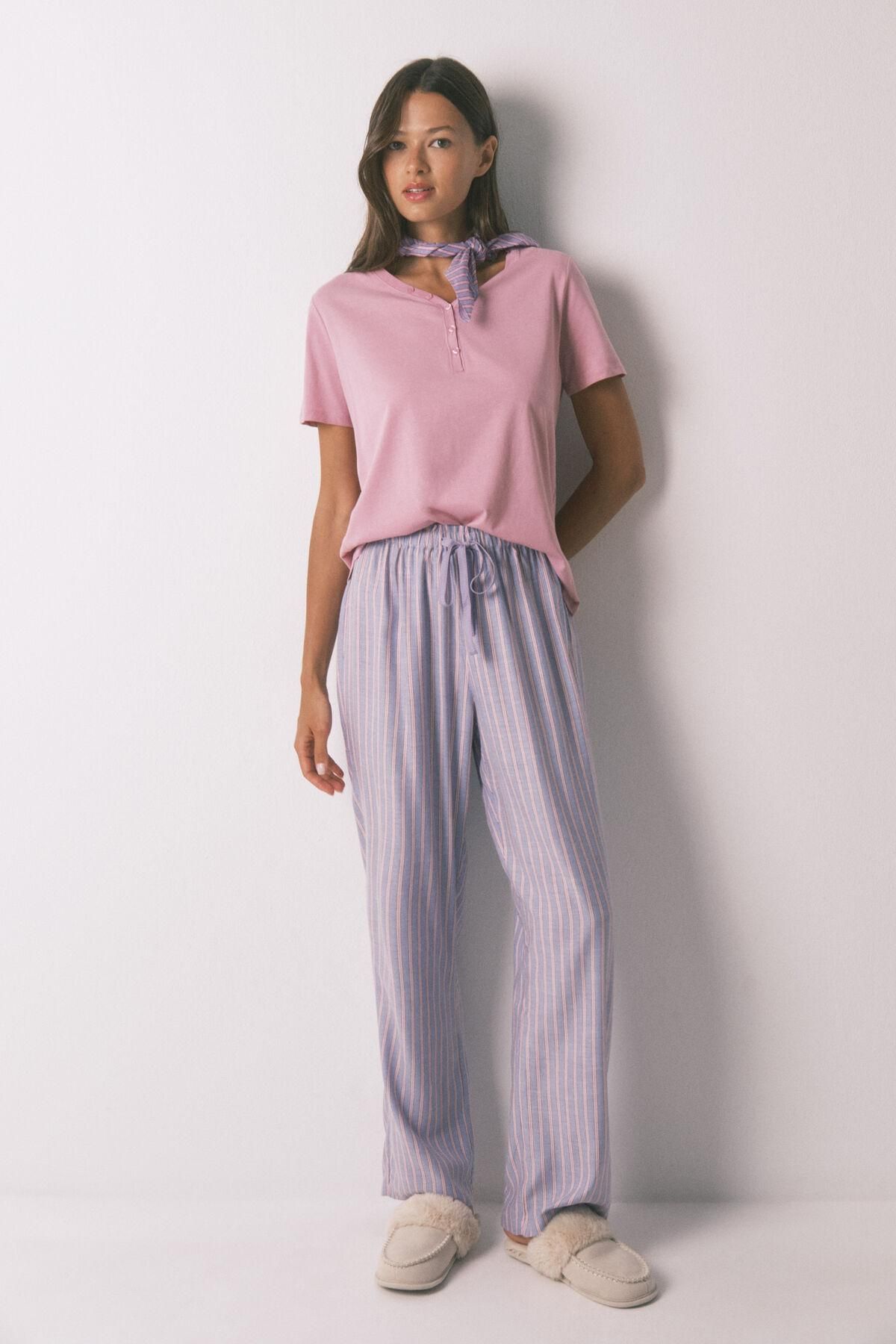 우먼시크릿 멀티 스트라이프 프린트 코튼 팬츠 3702251 AZUL - 상세 이미지 5