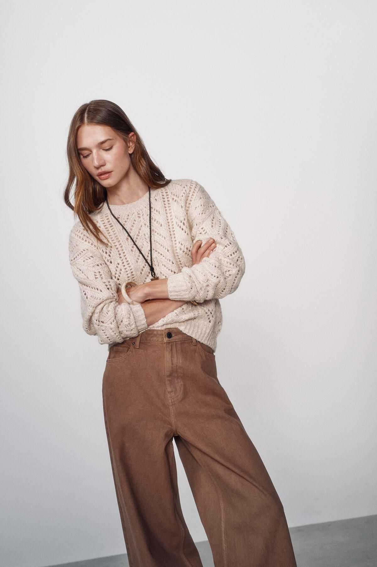 하이 스피리츠 와이드핏 하이웨스트 브라운 팬츠 0442254 MARRON - 상세 이미지 5