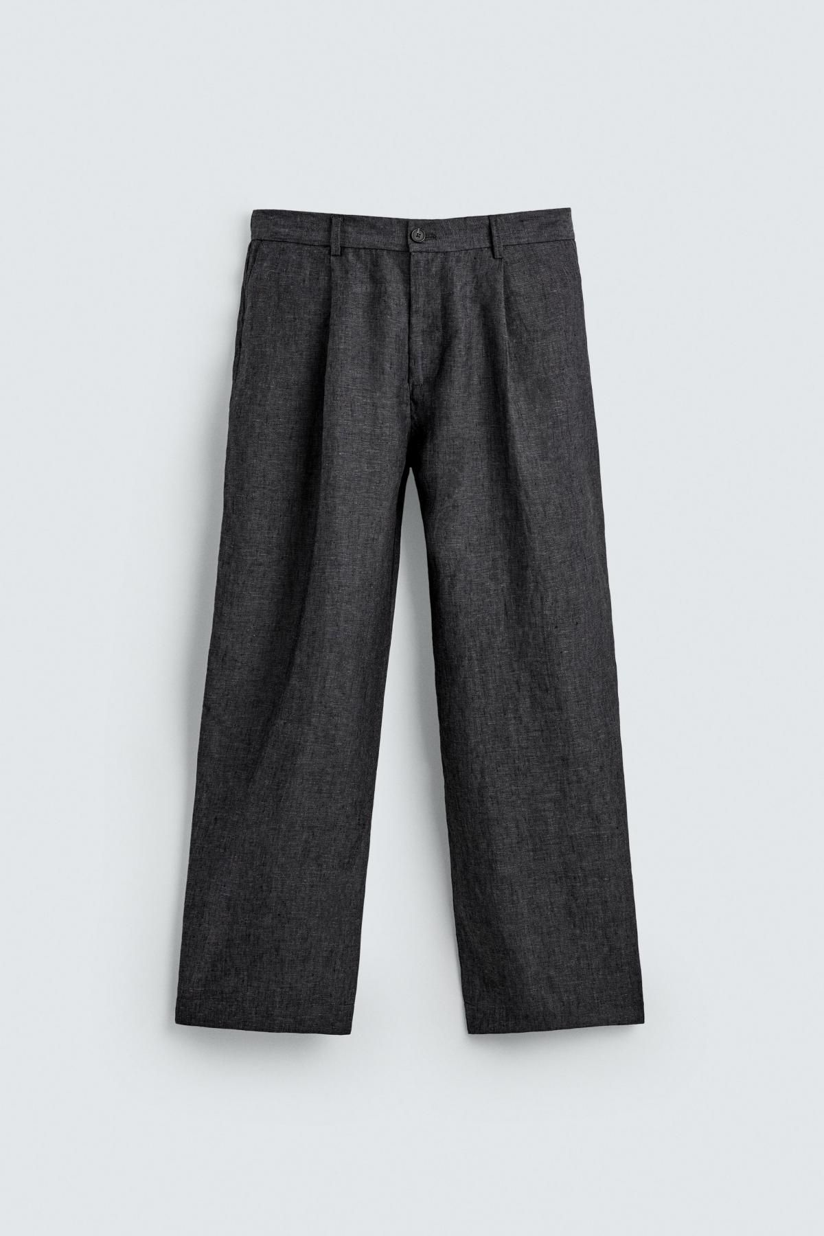 자라 테크니컬 릴렉스핏 리넨 팬츠 0706/393 GREY MARL - 상세 이미지 5