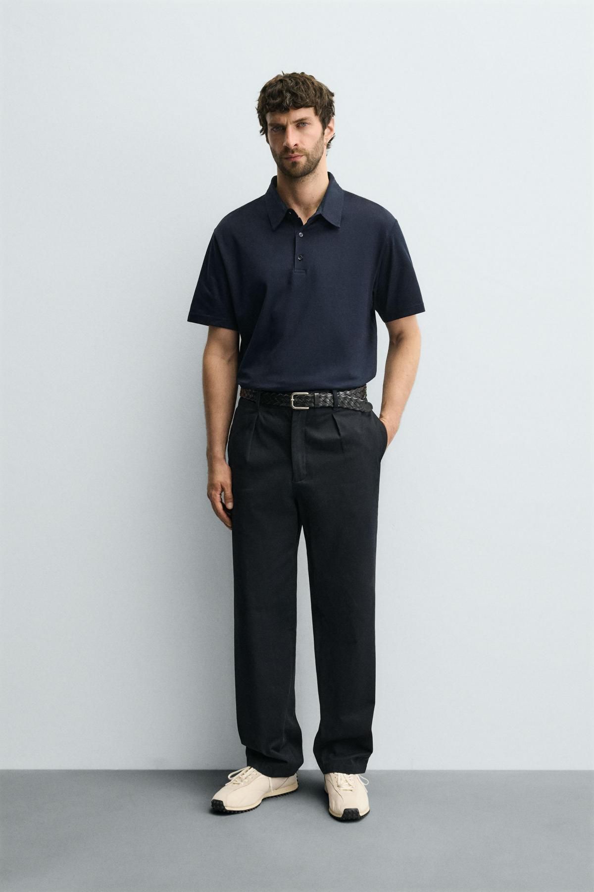 자라 테크니컬 머서라이즈 반팔 폴로 셔츠 5372/328 NAVY BLUE - 상세 이미지 2