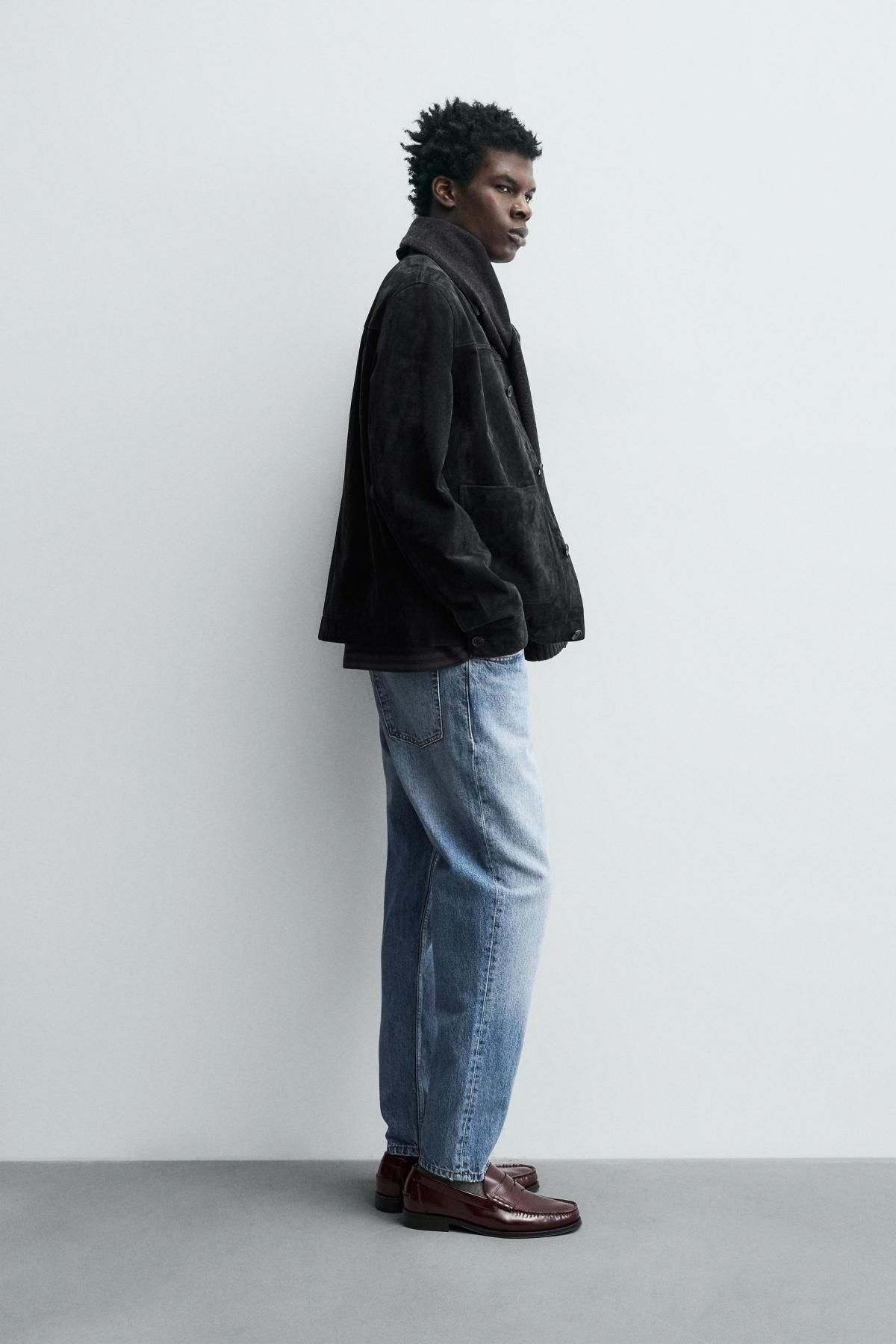 자라 스웨이드 레더 재킷 남성 캐주얼 8281/330 ANTHRACITE GREY - 상세 이미지 5