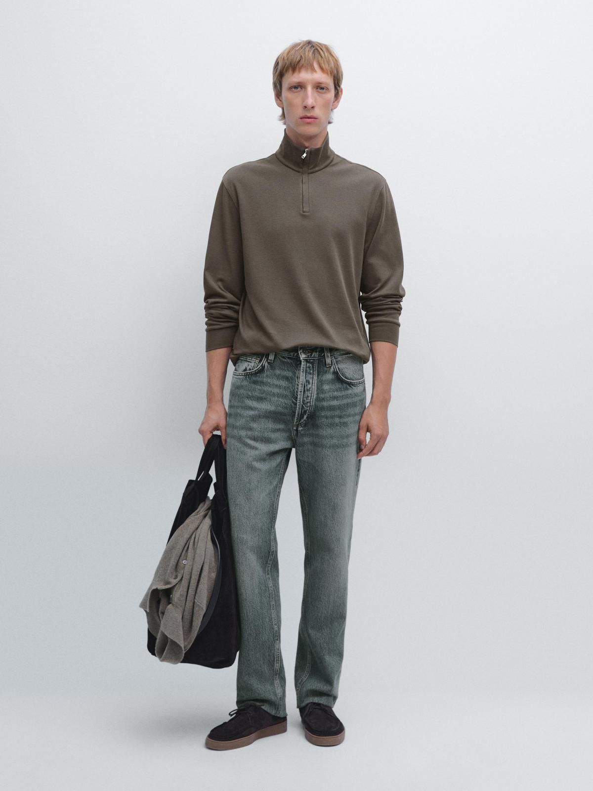 마시모두띠 테크니컬 집업 하이넥 긴팔 폴로셔츠 0589/156 DARK GREEN - 상세 이미지 2