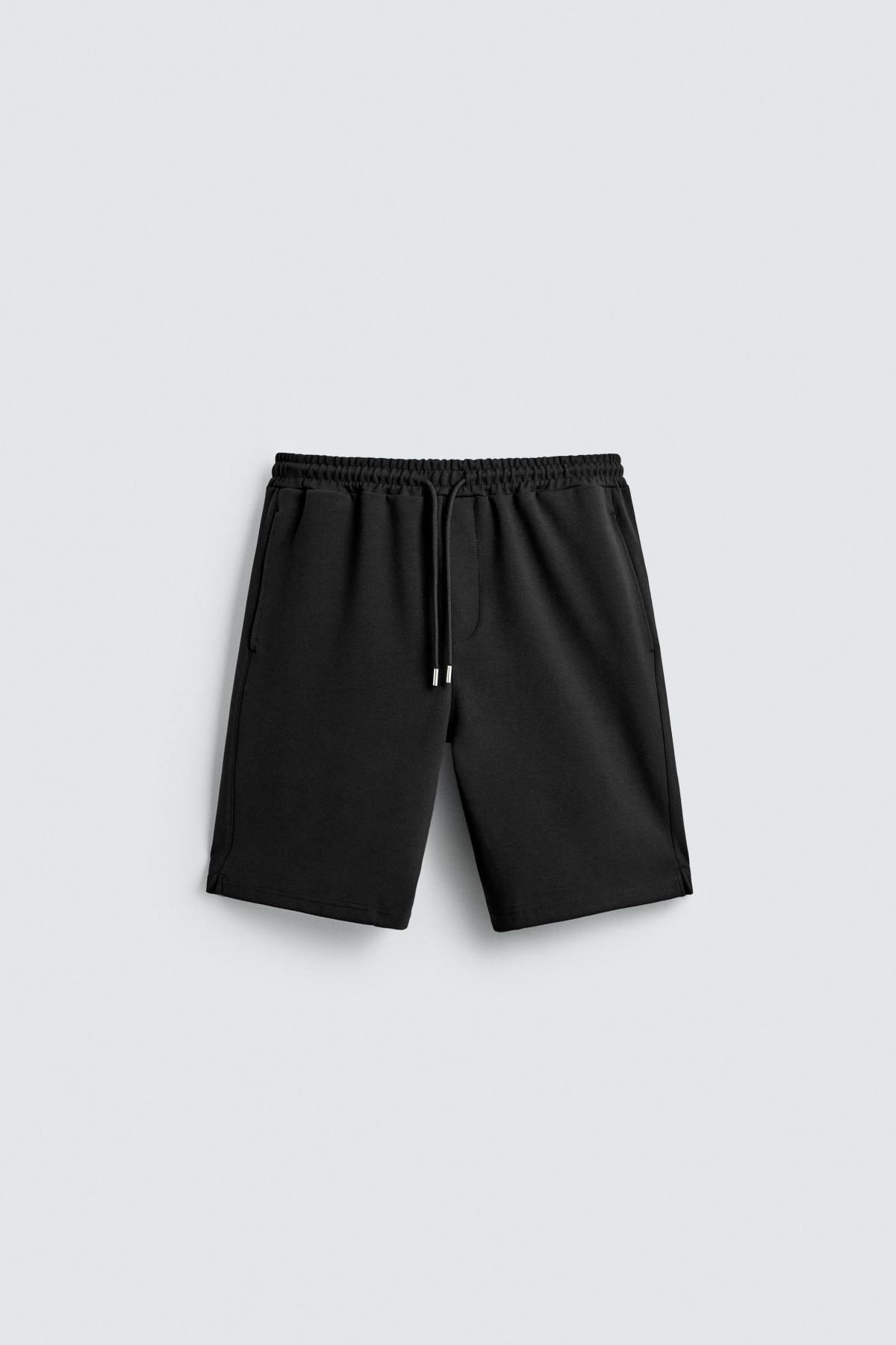 자라 테크니컬 코튼 인터록 블랙 버뮤다 반바지 0761/346 BLACK - 메인 이미지