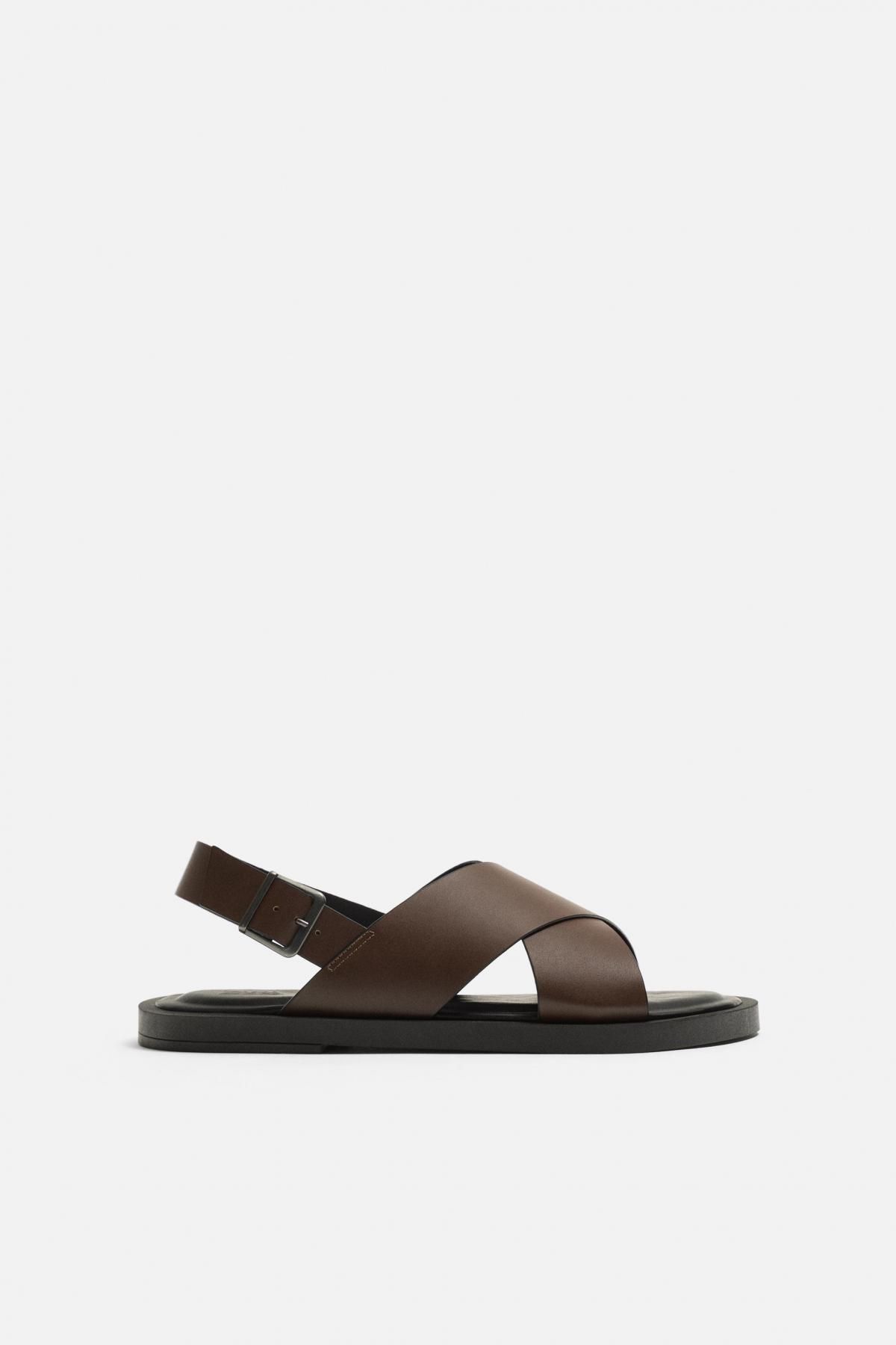 자라 클래식 크로스 스트랩 샌들 브라운 2702/520 BROWN - 메인 이미지