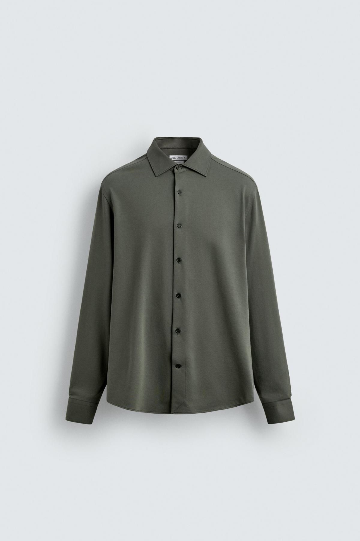 자라 미니멀 레귤러핏 코튼 긴팔 셔츠 4493/144 LIGHT KHAKI - 메인 이미지