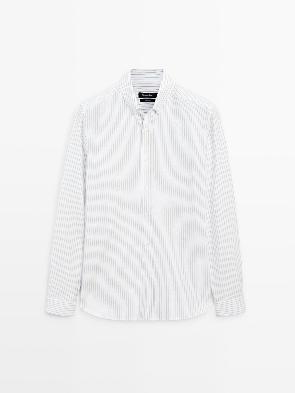 마시모두띠 클래식 스트라이프 옥스포드 코튼 레귤러핏 긴팔 셔츠 1910/250 WHITE - 상품 이미지