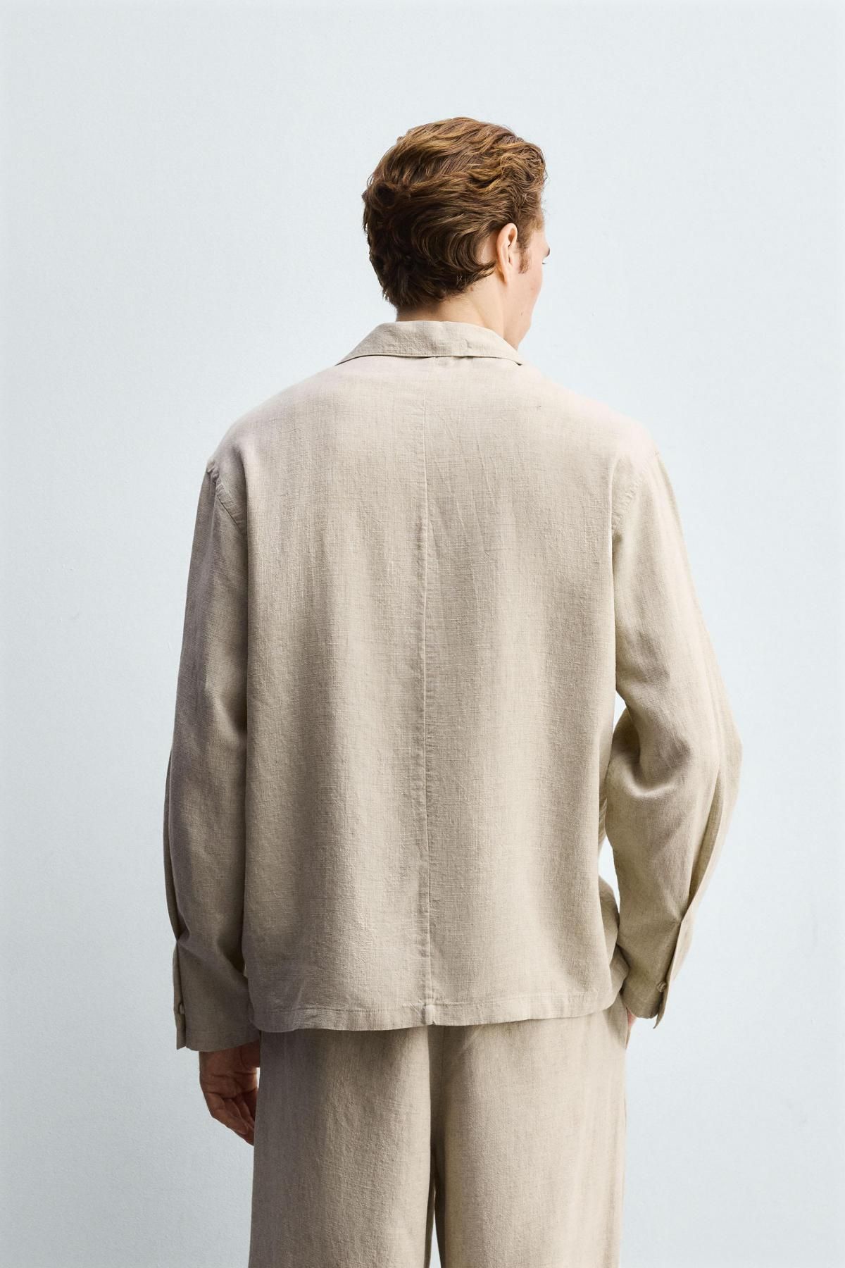 자라 릴렉스핏 테크니컬 리오셀 리넨 긴팔 셔츠 1195/341 LIGHT BEIGE - 상세 이미지 4