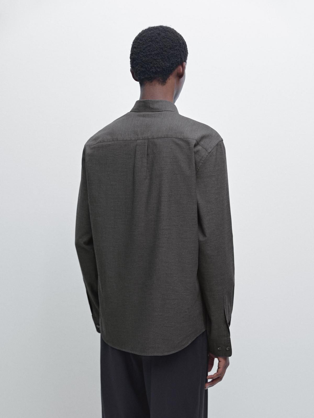 마시모두띠 멜란지 레귤러핏 옥스포드 긴팔 셔츠 1765/263 GREY - 상세 이미지 4