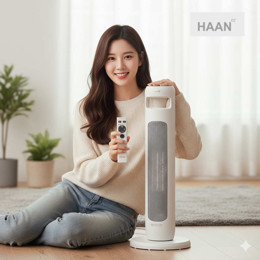 한경희 가정용 난로 원통형 전기 히터 거실 실내 전기 난로