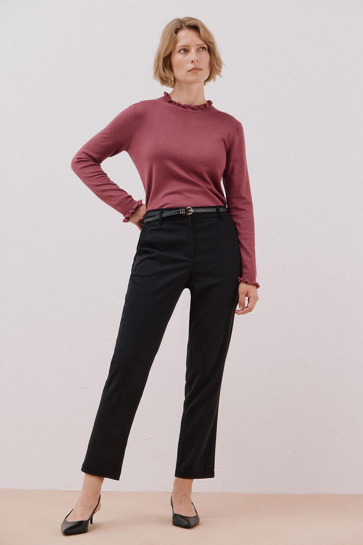 꼬르떼피엘 클래식 벨트 슬림핏 정장 팬츠 6142019 NEGRO - 상세 이미지 2