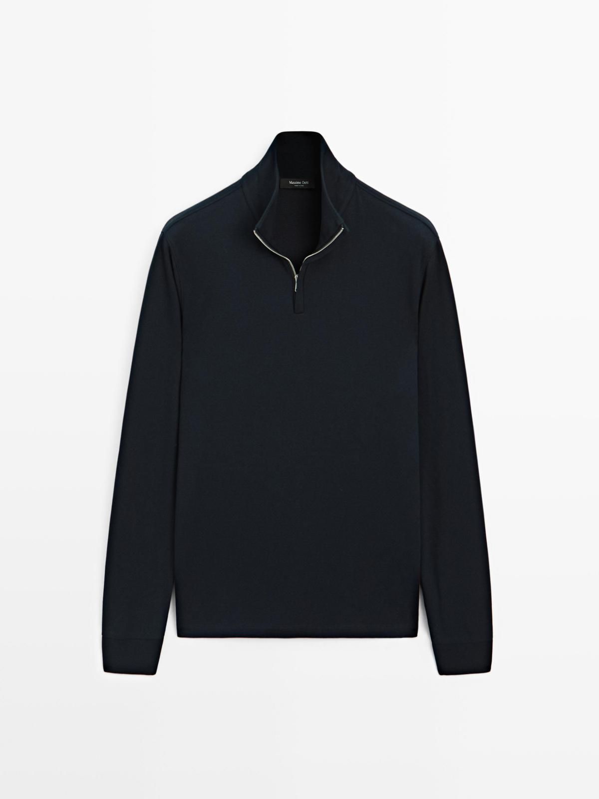 마시모두띠 테크니컬 집업 하이넥 긴팔 폴로셔츠 0589/156 NAVY BLUE - 상품 이미지