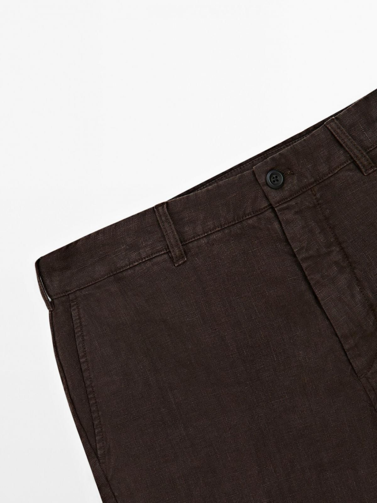 마시모두띠 내추럴 린넨 버뮤다 쇼츠 2901/007 BROWN 이미지 8