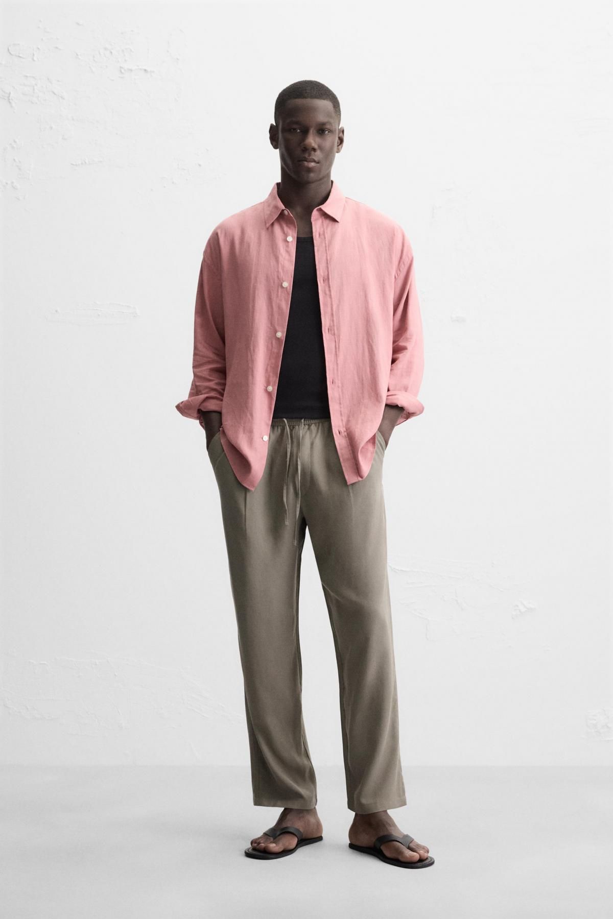 자라 릴랙스핏 테크니컬 와이드 팬츠 4391/311 LIGHT KHAKI - 상세 이미지 2