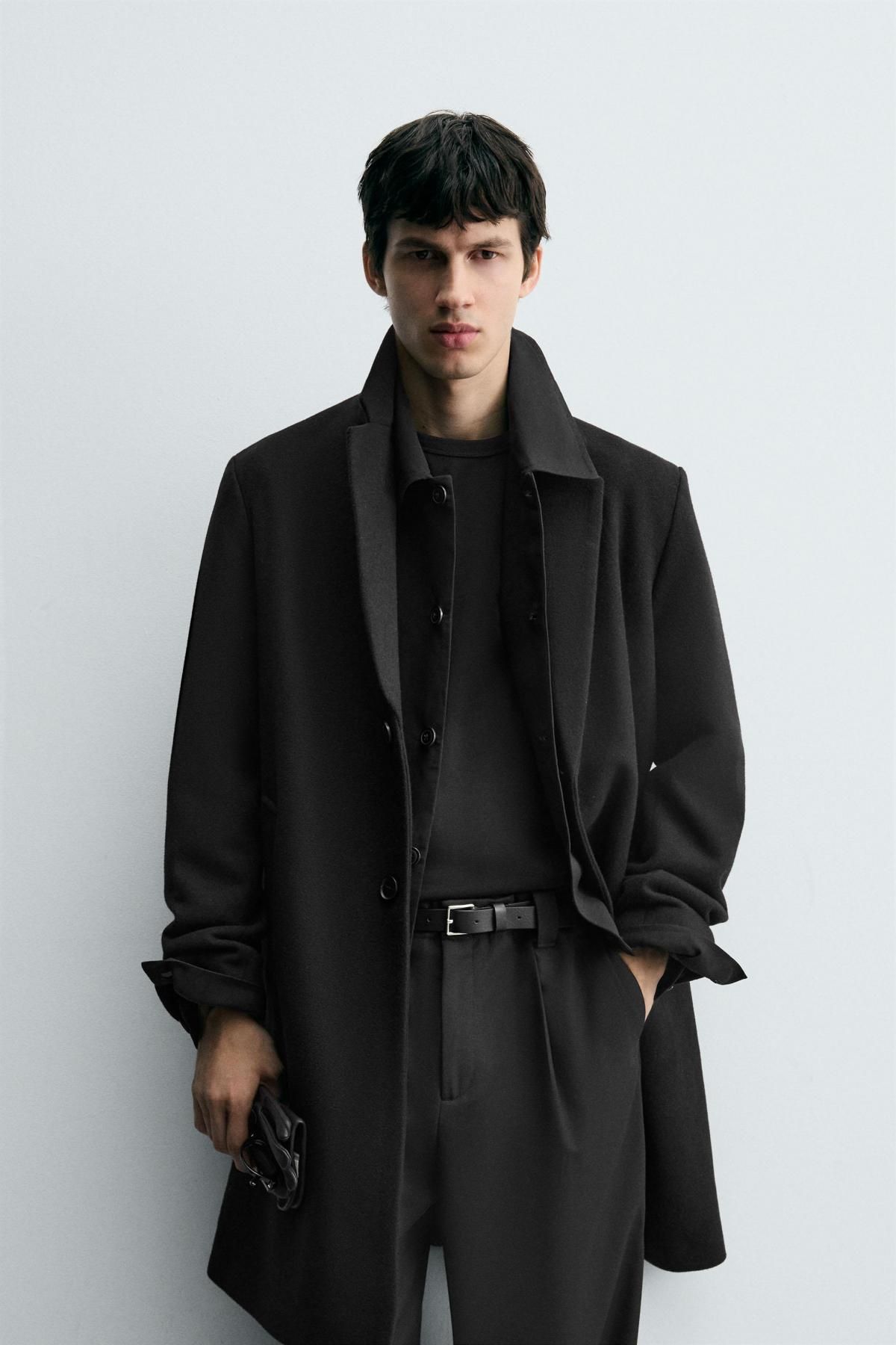 자라 클래식 싱글핏 울 블렌드 코트 5070/100 BLACK - 상세 이미지 3