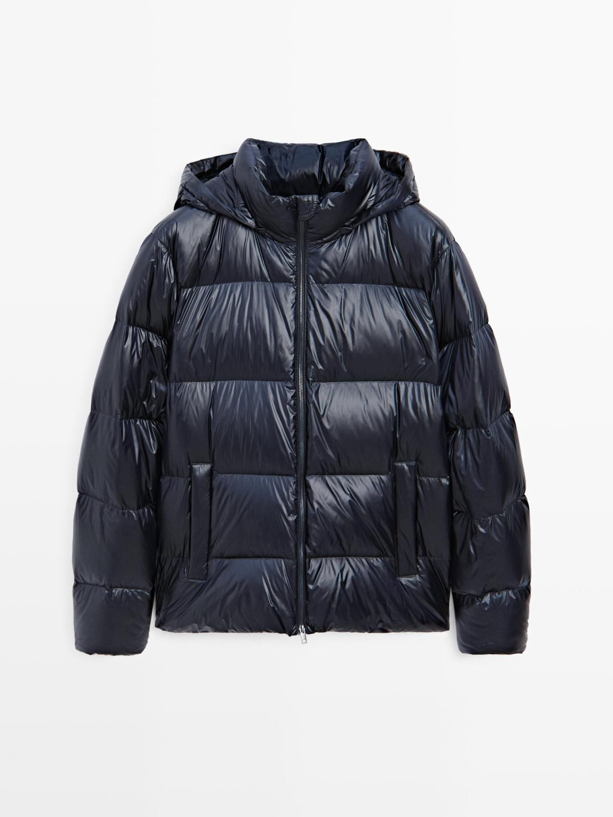 마시모두띠 테크니컬 방수 네이비 새틴 숏 패딩 재킷 3121/410 NAVY BLUE - 메인 이미지