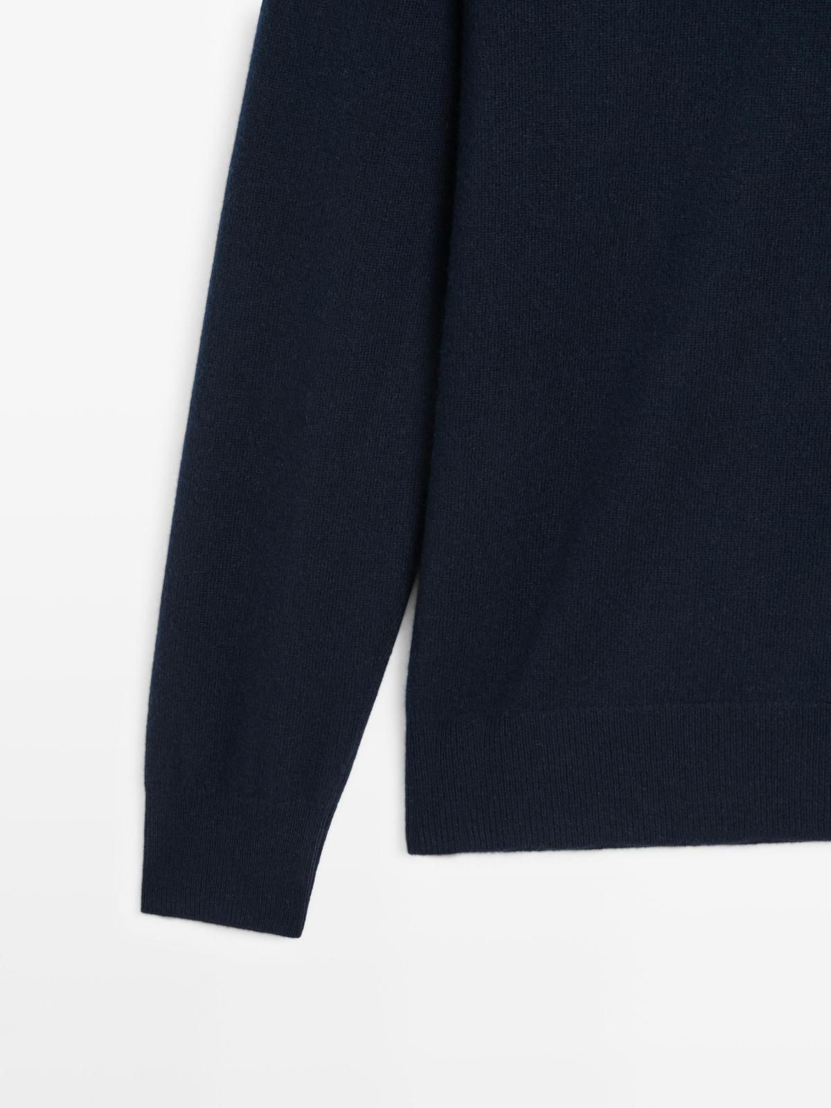 마시모두띠 울 블렌드 긴팔 폴로 니트 스웨터 1011/240 NAVY BLUE - 상세 이미지 5
