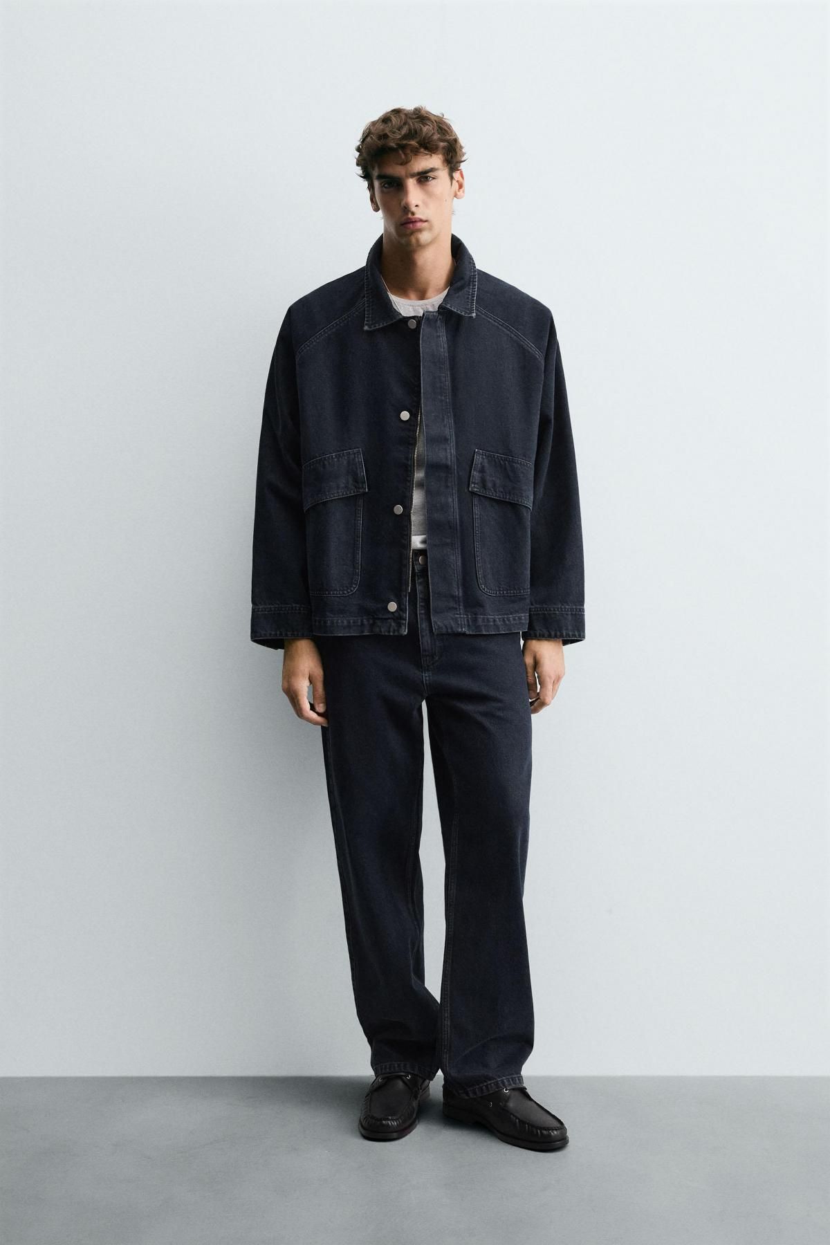자라 와이드핏 데님 치노 팬츠 3991/302 DARK NAVY - 상세 이미지 2