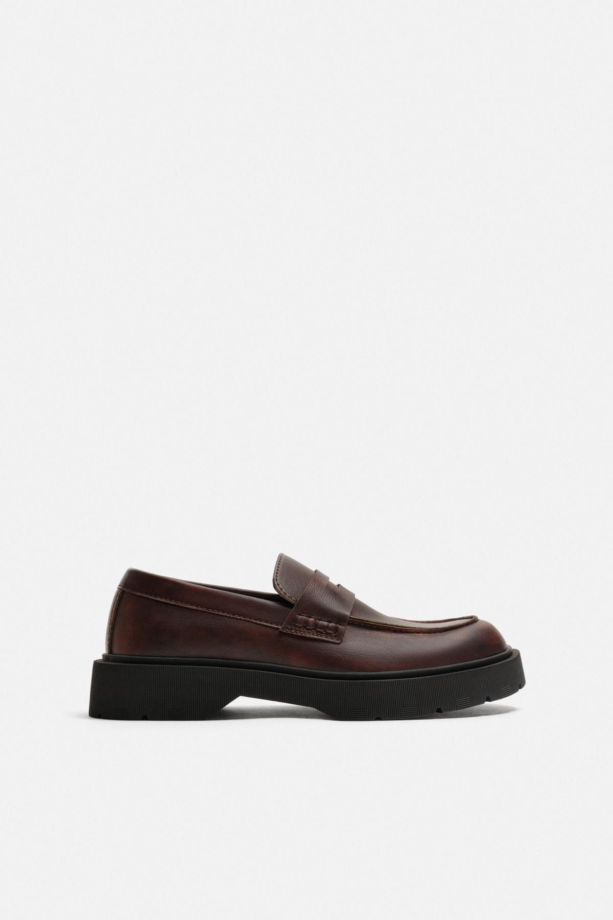 자라 청키 클래식 페니 로퍼 2625/620 BURGUNDY RED - 상품 이미지