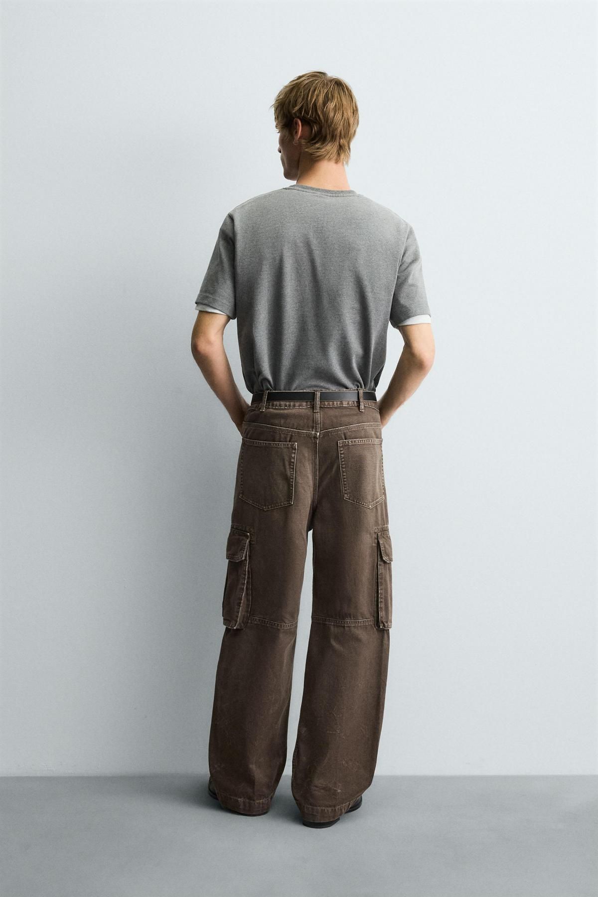 자라 테크니컬 스트레이트핏 카고 데님 팬츠 8062/373 BROWN - 상세 이미지 3