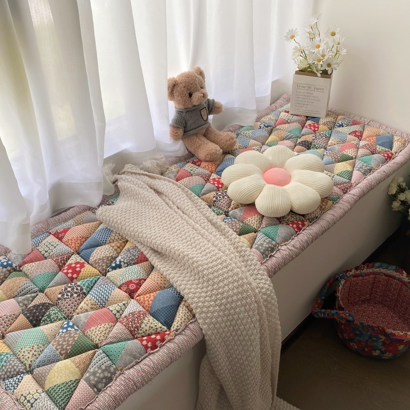 알록달록 두꺼운 돌쇼파패드 순면 돌침대패드 겨울 소파패드 사계절 밍크 토퍼 덮개 4인용 - 상세 이미지 3