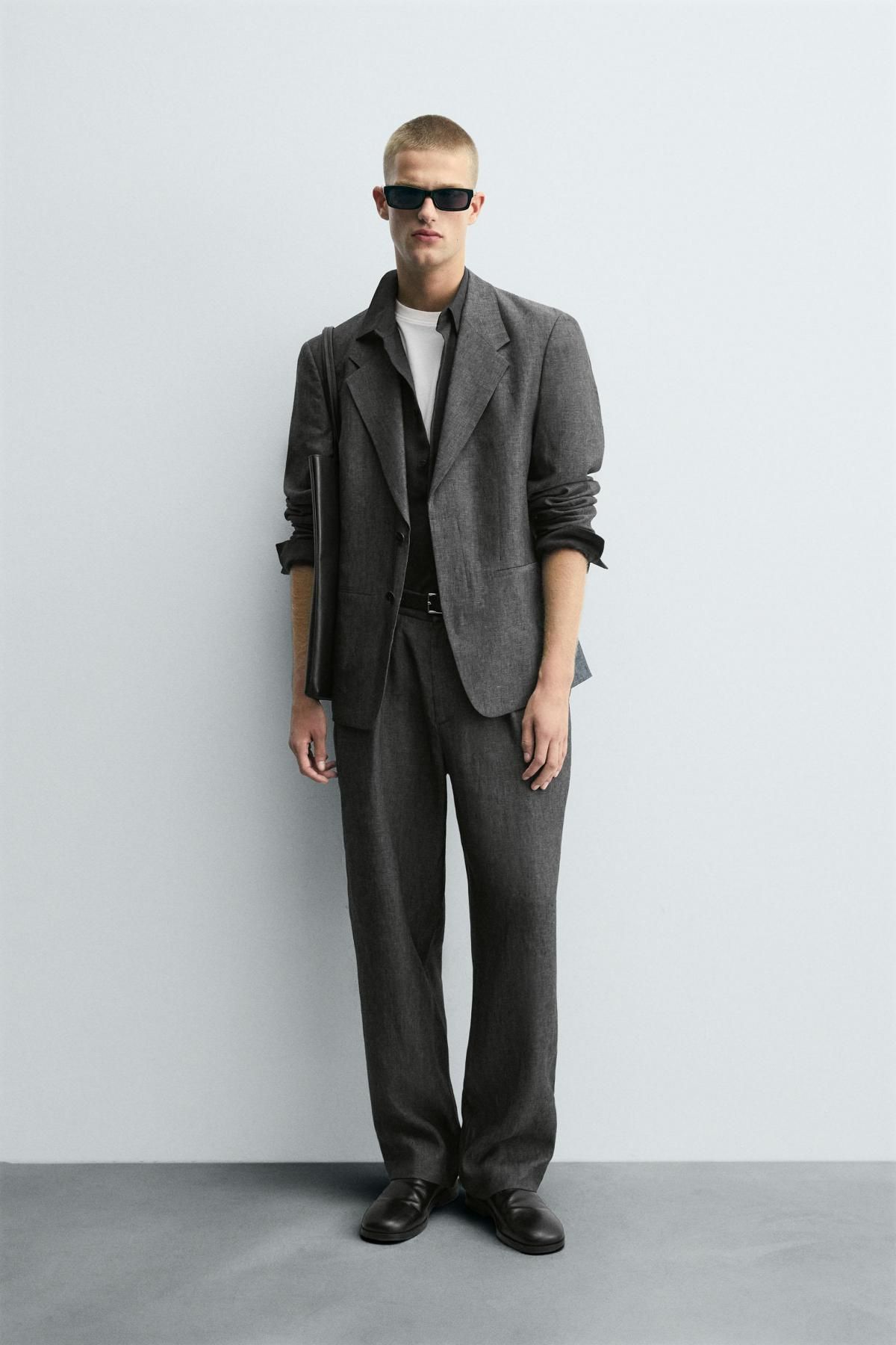 자라 테크니컬 릴렉스핏 리넨 팬츠 0706/393 GREY MARL - 상세 이미지 2