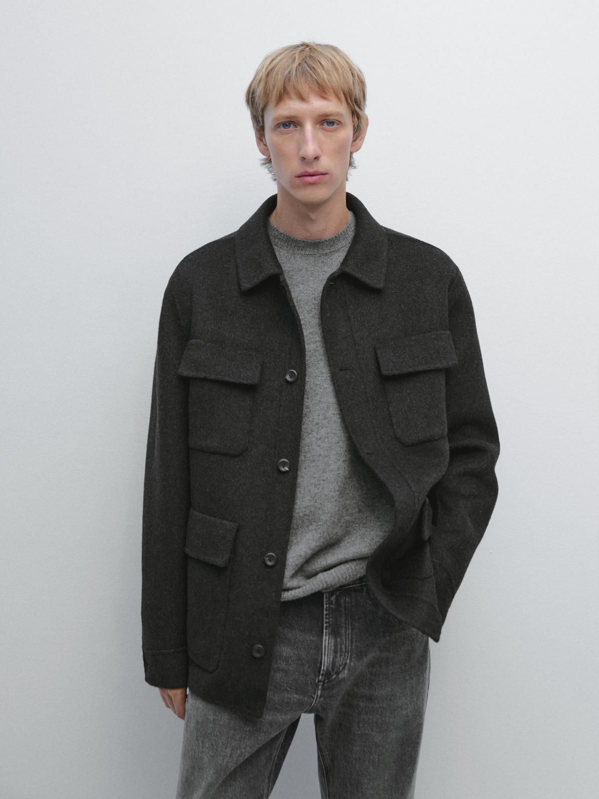 마시모두띠 테크니컬 울블렌드 플랩 포켓 재킷 2840/382 ANTHRACITE GREY - 상세 이미지 3