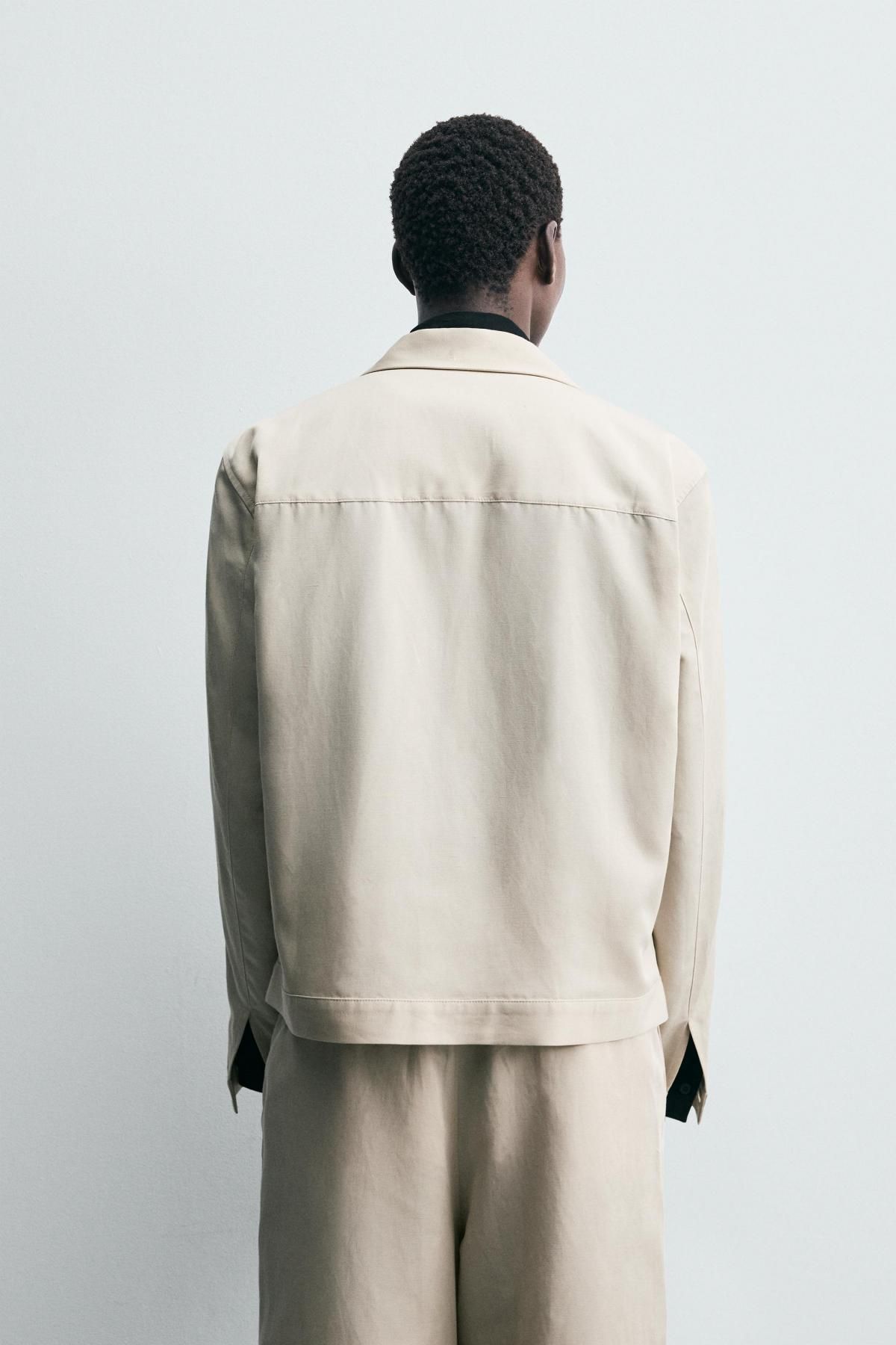 자라 미니멀 라이트 릴렉스핏 오버셔츠 6861/399 BEIGE - 상세 이미지 4