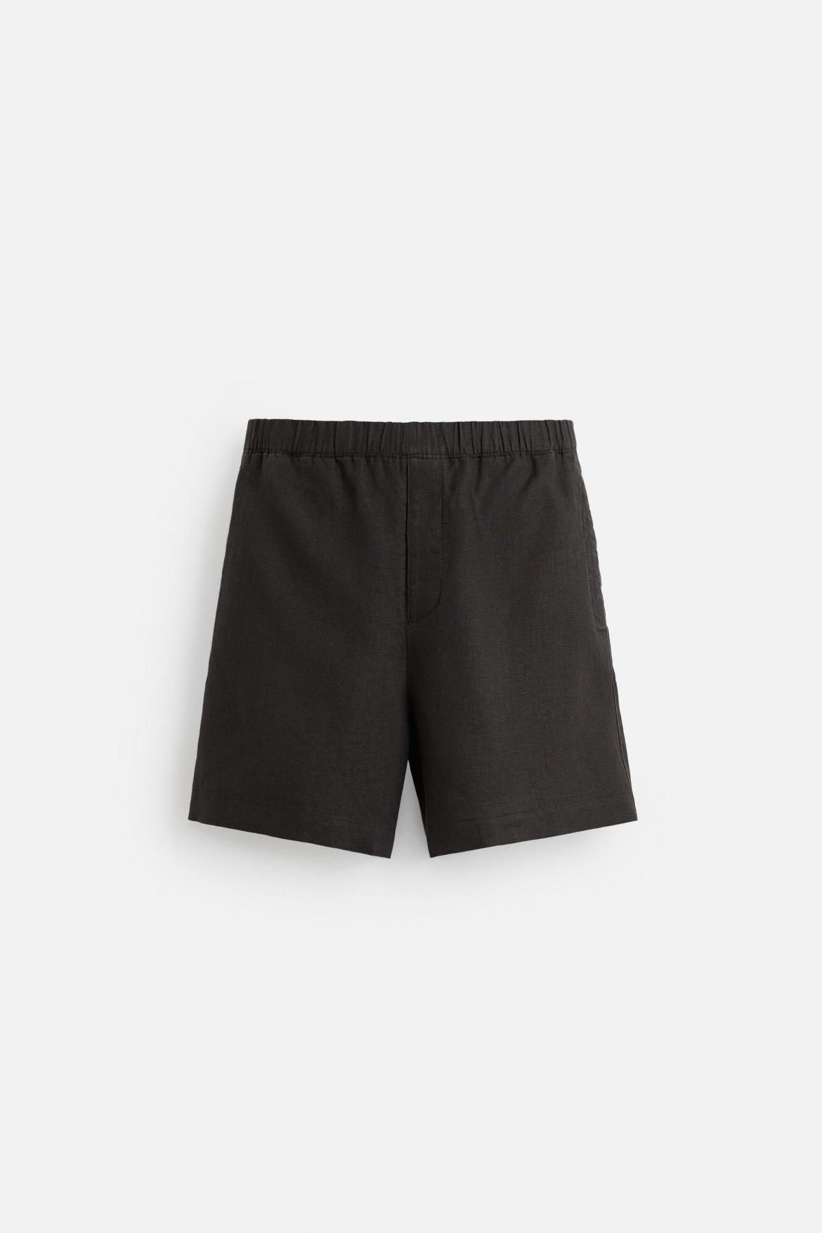자라 리넨 컴포트 버뮤다 반바지 4332/181 ANTHRACITE GREY - 상품 이미지
