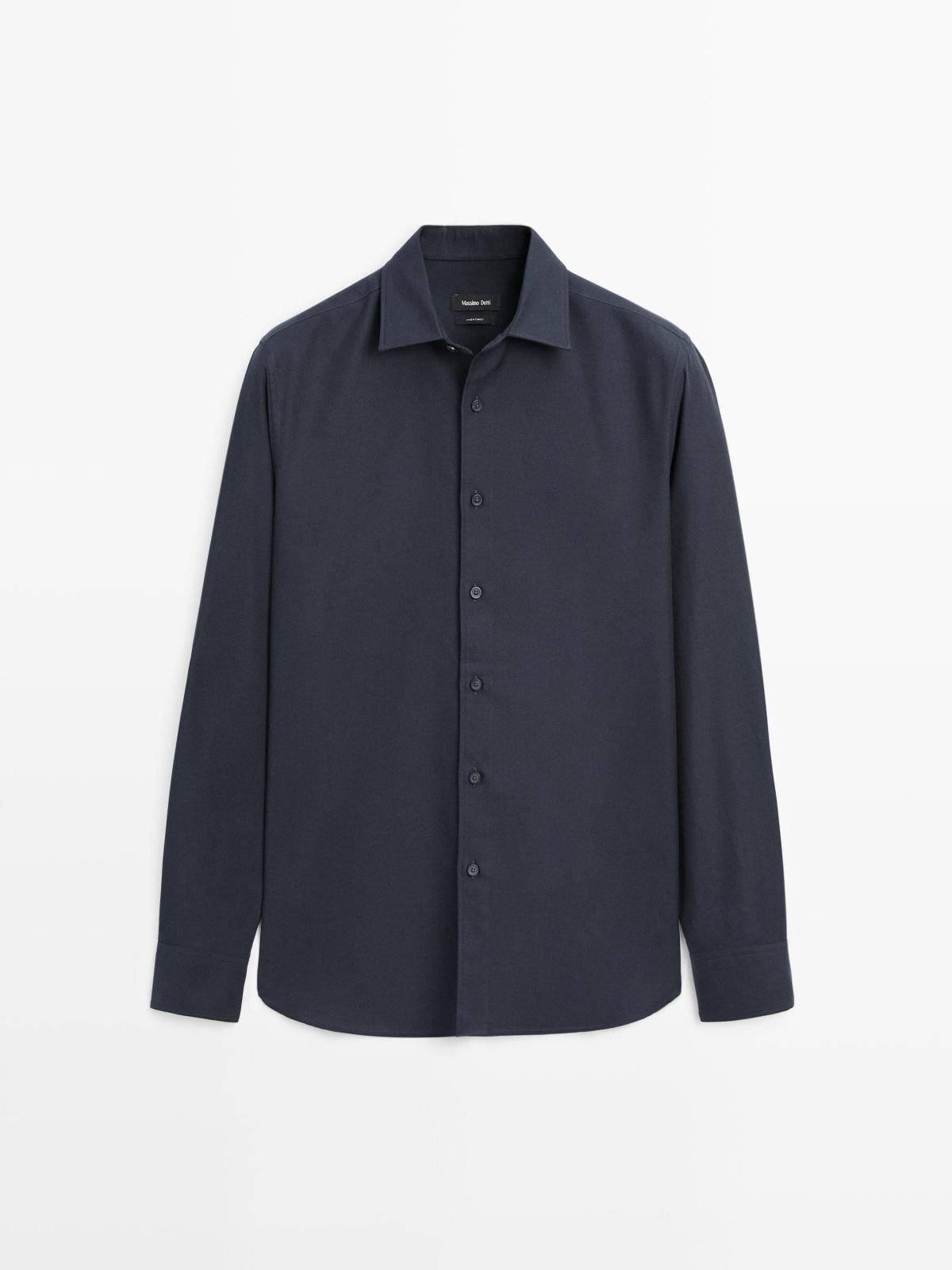 마시모두띠 클래식 레귤러핏 테크니컬 트윌 긴팔 셔츠 1723/286 NAVY BLUE - 상품 이미지