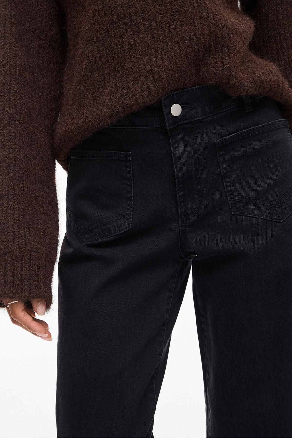 빌라 와이드핏 포켓 하이웨이스트 팬츠 5942258 NEGRO - 상세 이미지 3