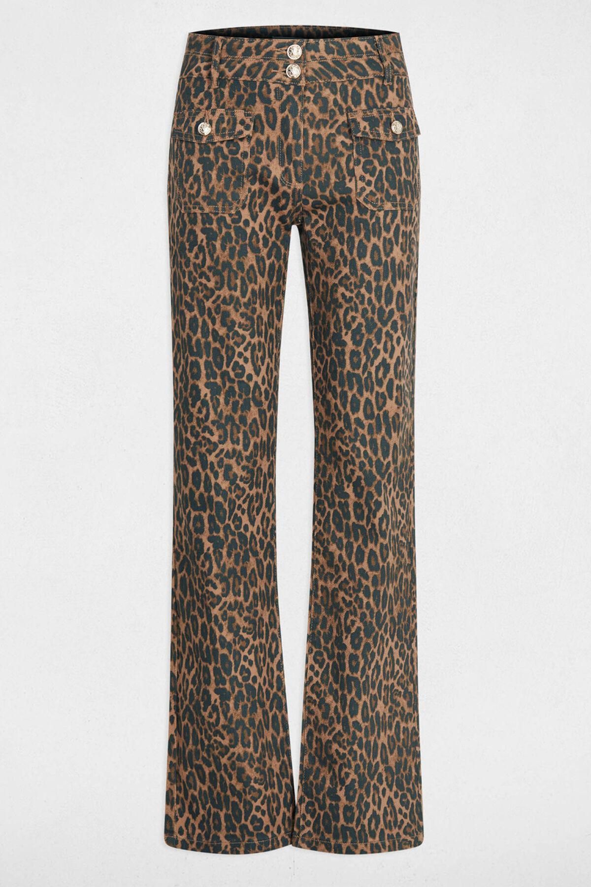 모르간 레오파드 하이웨이스트 부츠컷 팬츠 3722201 MULTICOLOR - 상품 이미지