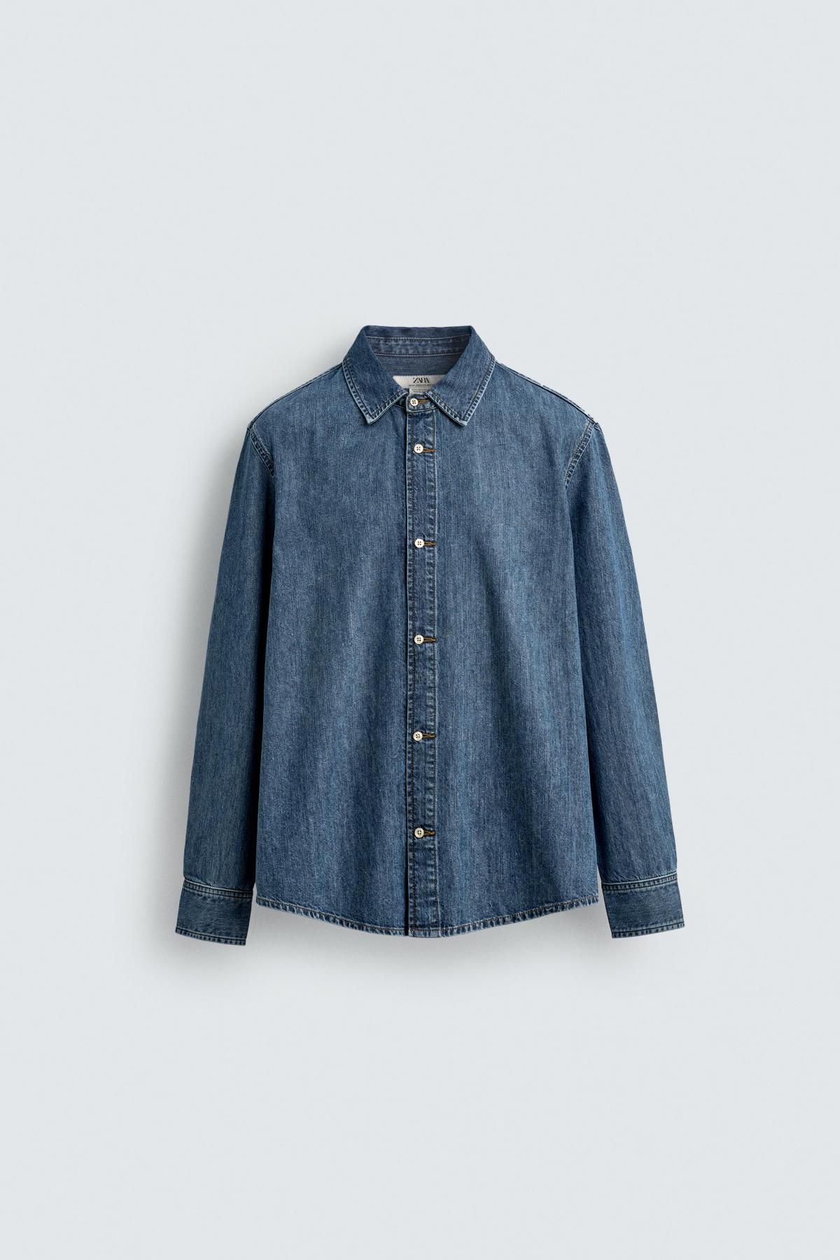 자라 트렌디 데님 긴팔 셔츠 3991/392 MID-BLUE - 메인 이미지