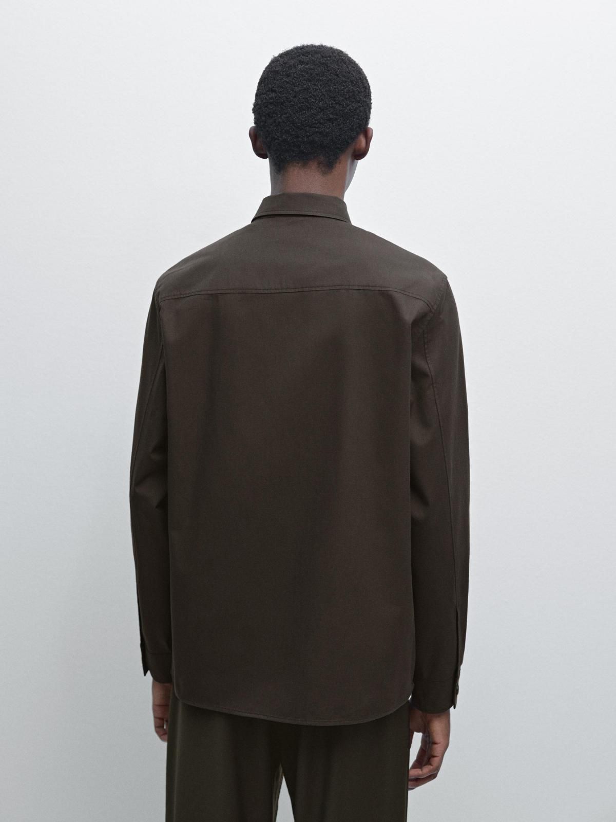 마시모두띠 미니멀 릴렐스핏 테크니컬 포켓 긴팔 셔츠 1766/265 BROWN - 상세 이미지 4