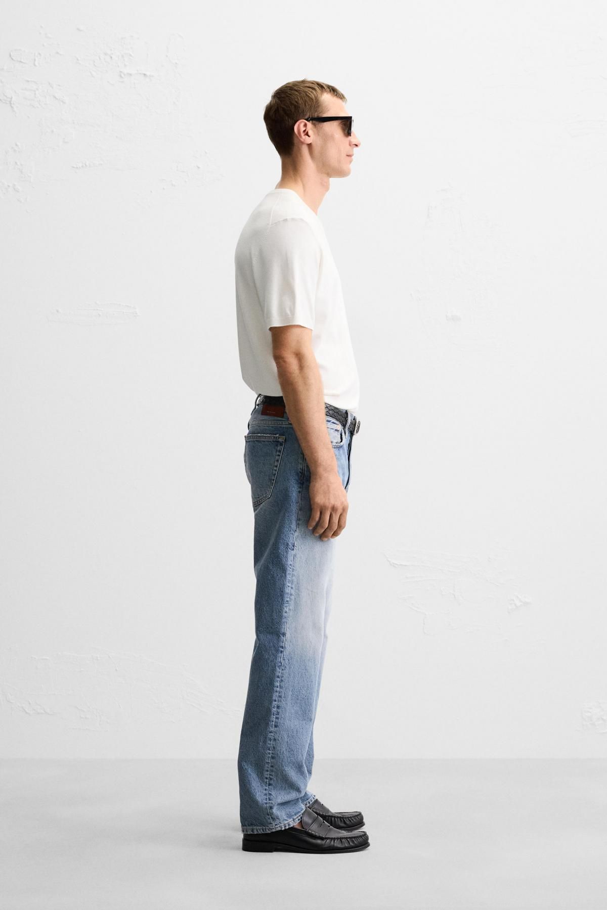 자라 미니멀 화이트 비스코스 블렌드 니트 반팔 티셔츠 0304/406 OYSTER-WHITE - 상세 이미지 5