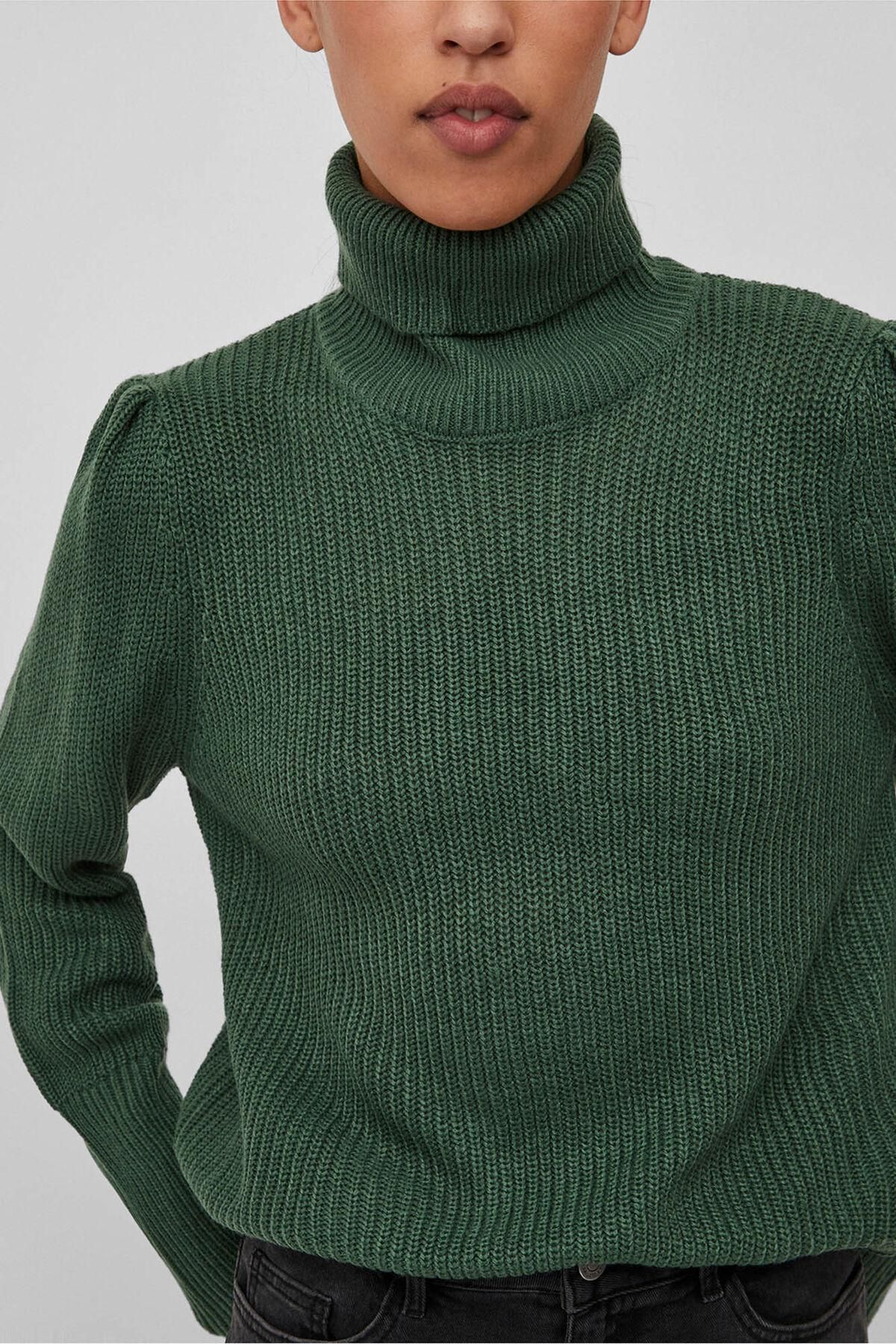 빌라 테크니컬 골지 하이넥 니트 스웨터 5795341 VERDE - 상세 이미지 3