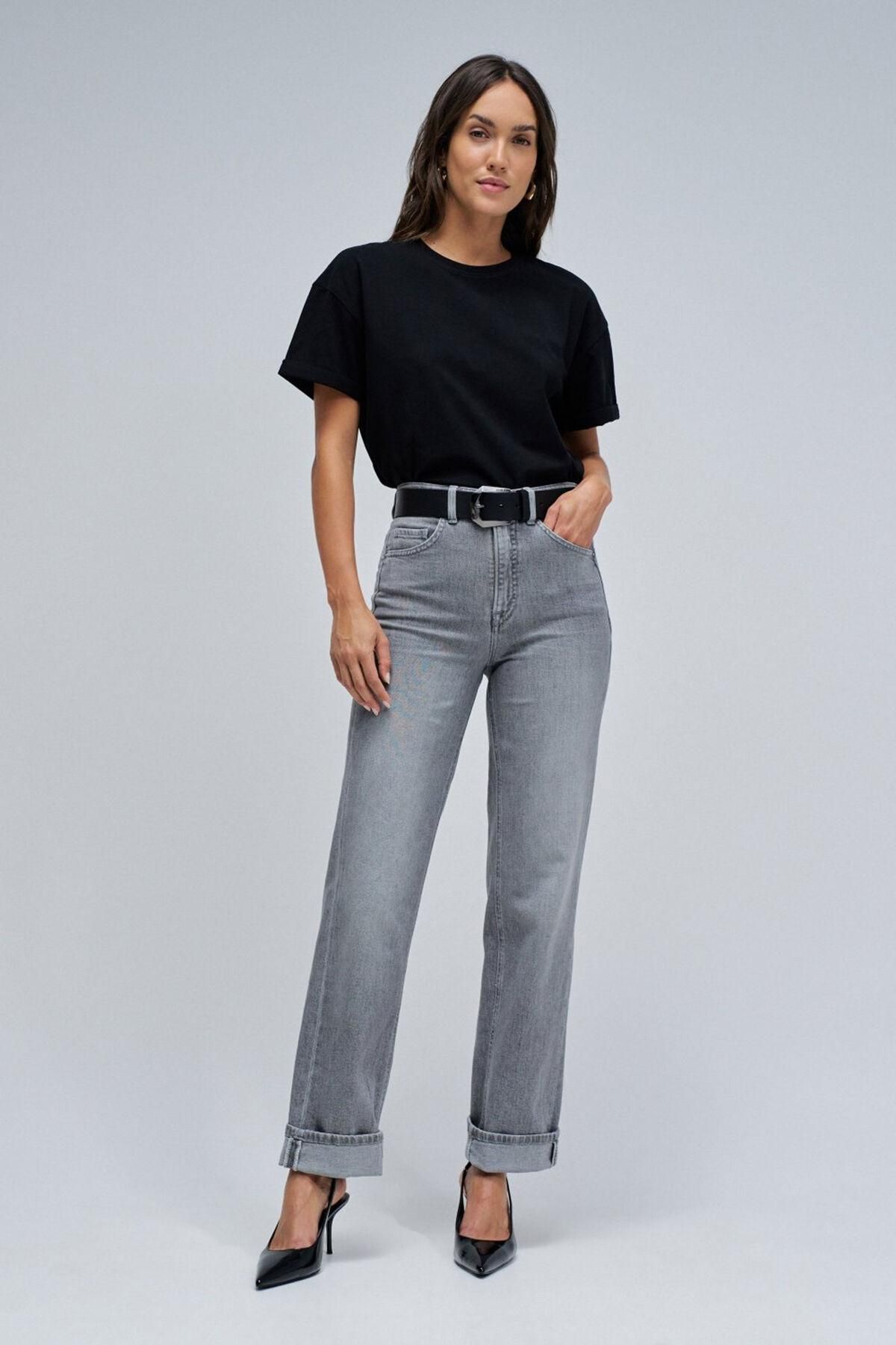 살사진스 스트레이트핏 푸쉬인 데님 팬츠 그레이 5942220 GRIS - 상세 이미지 2