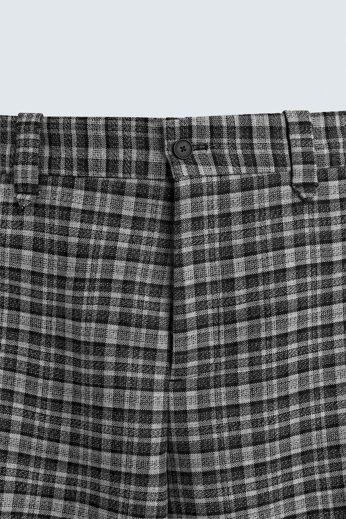자라 체크 부츠컷 테크니컬 울 팬츠 X 해리 램버트 디즈니 6377/601 GREY 이미지 8