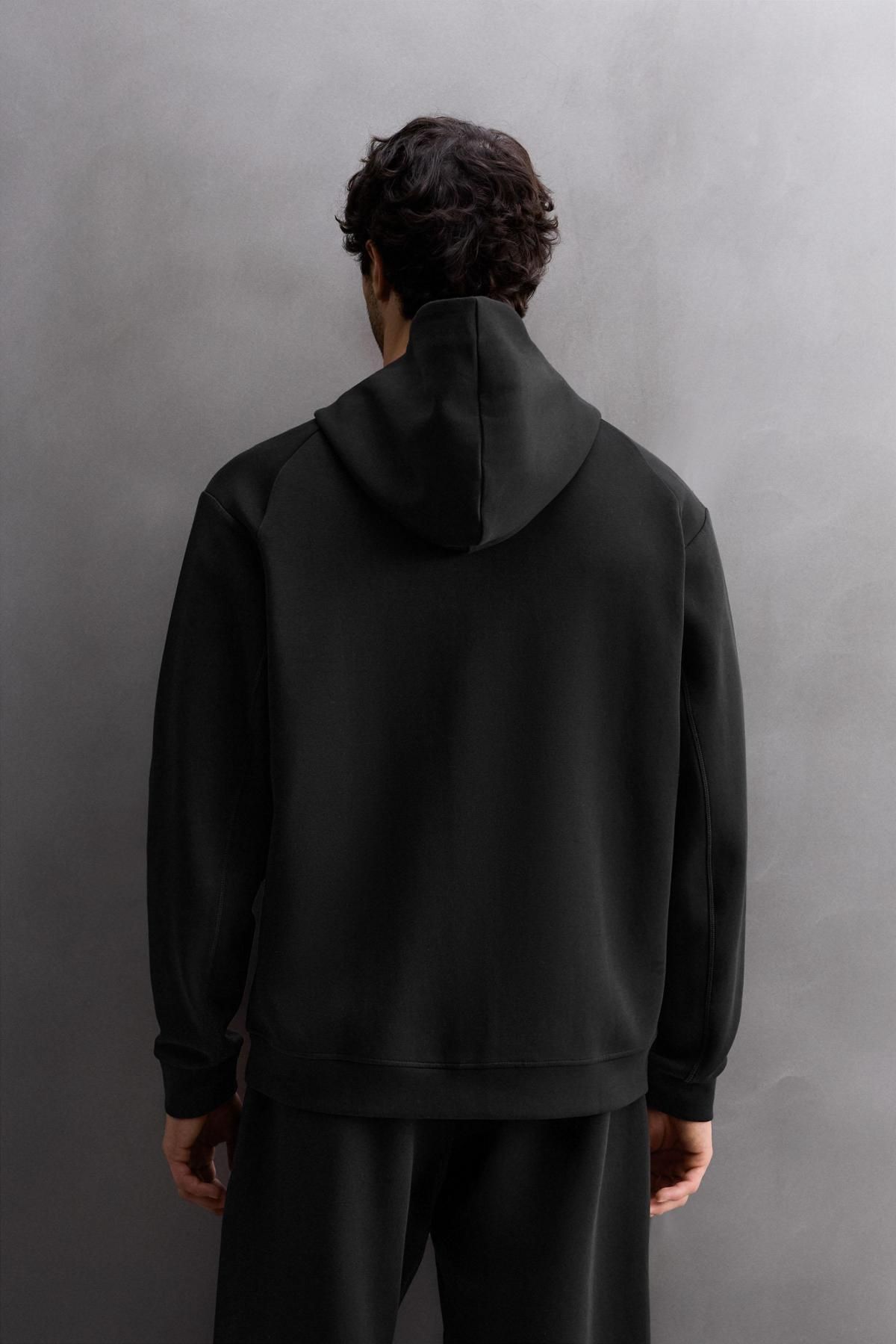 자라 테크니컬 스트레치 집업 후드 스웨트셔츠 8574/329 BLACK - 상세 이미지 4
