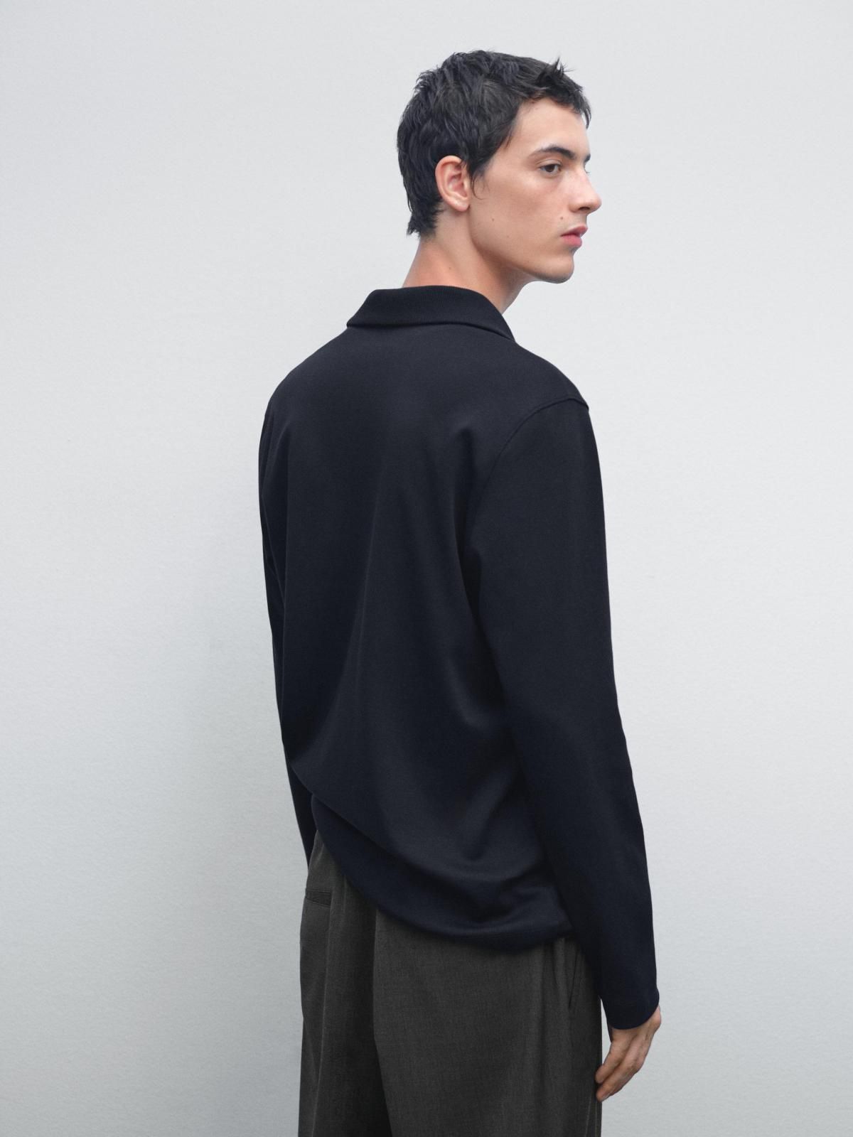 마시모두띠 테크니컬 모크넥 집업 긴팔 폴로셔츠 0622/157 NAVY BLUE - 상세 이미지 3