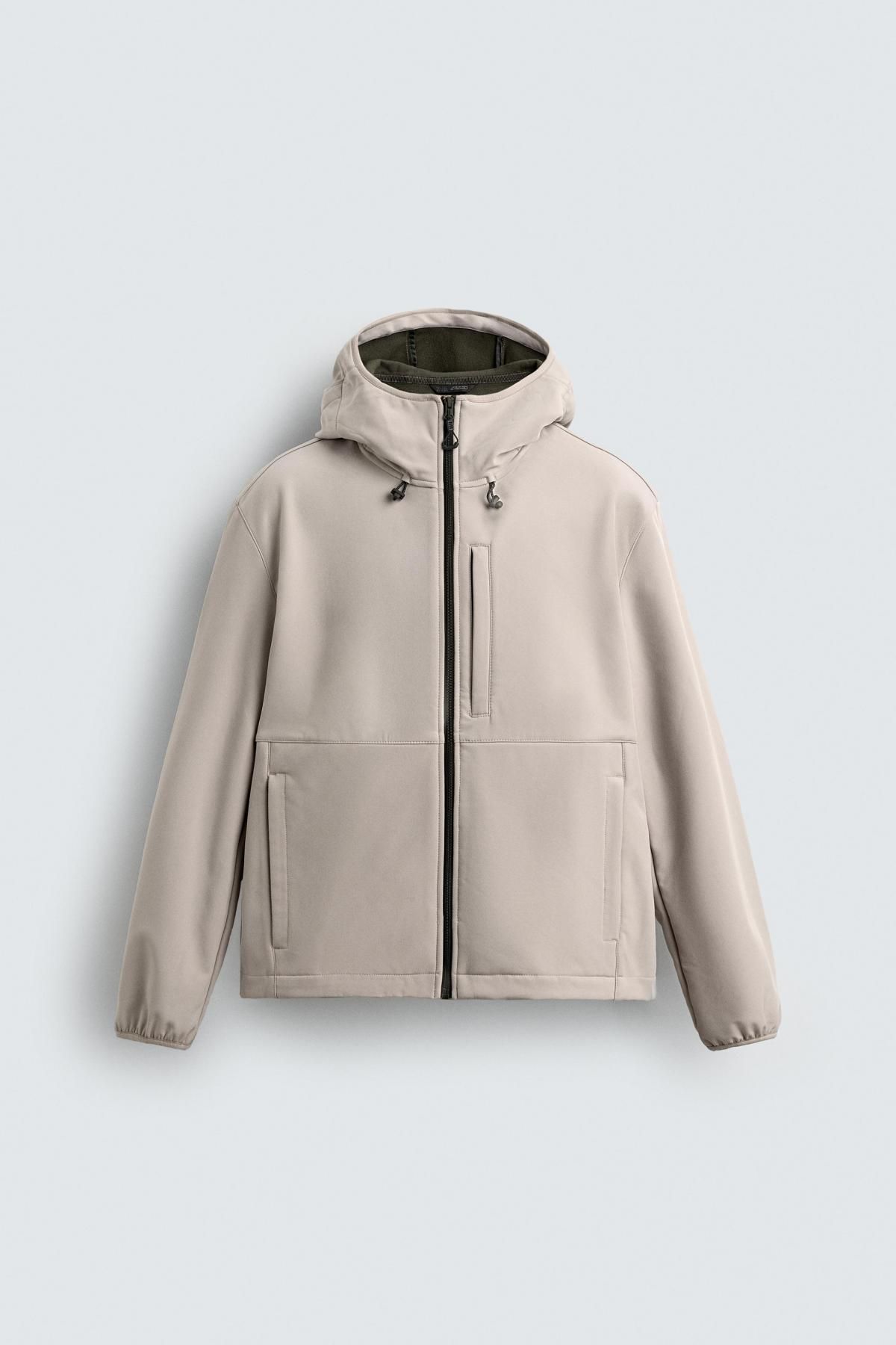 자라 테크니컬 플리스 후드 집업 자켓 3918/420 GREY / TAN - 메인 이미지